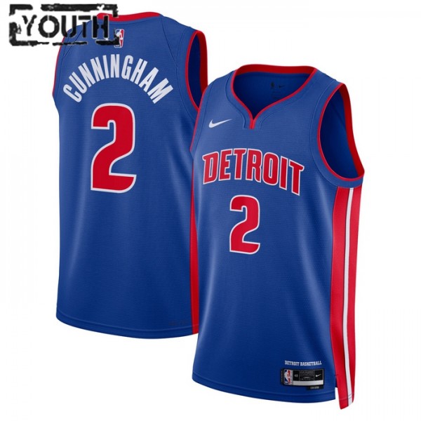 Detroit Pistons Trikot Cade Cunningham 2 Nike 2022-23 Icon Edition Blau Swingman - Kinder
